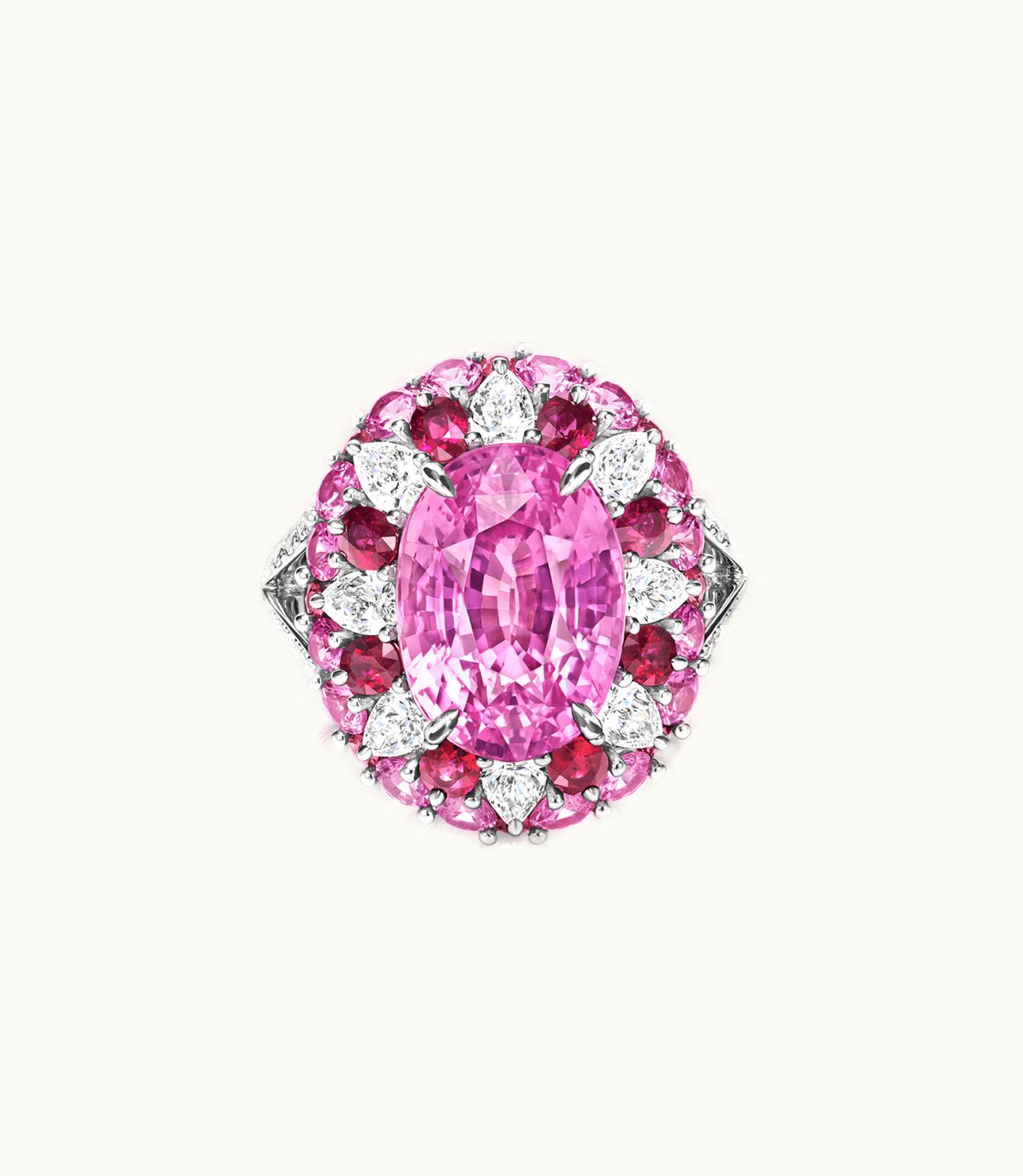Harry Winston Harry Winston Candy Pink Sapphire Ring With Rubies And Diamonds