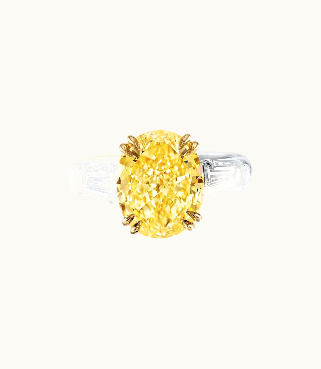 Harry Winston Harry Winston Classic Winston Oval-Shaped Yellow Diamond Ring