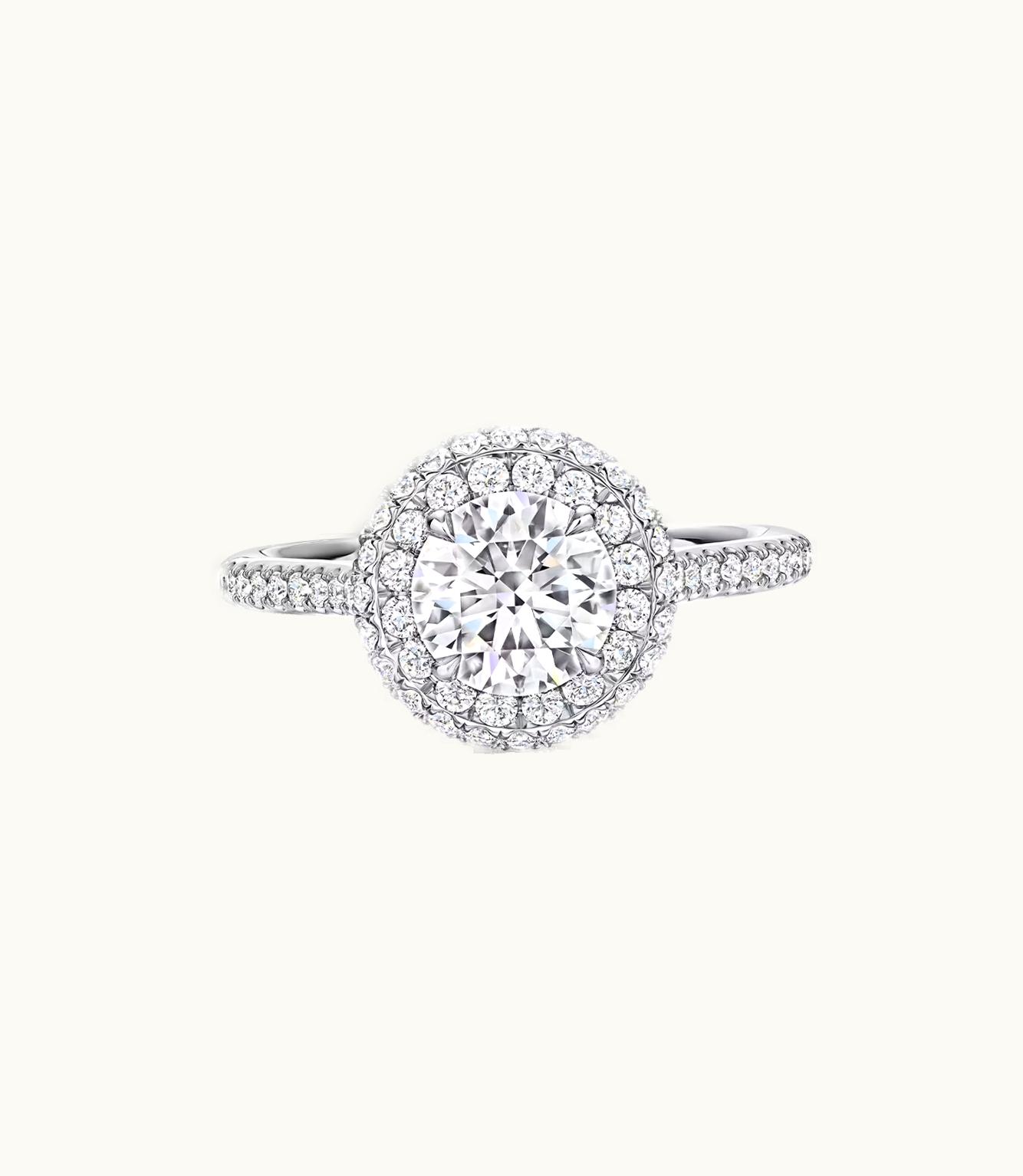 Harry Winston Harry Winston The One Double Halo Micropavé Diamond Engagement Ring