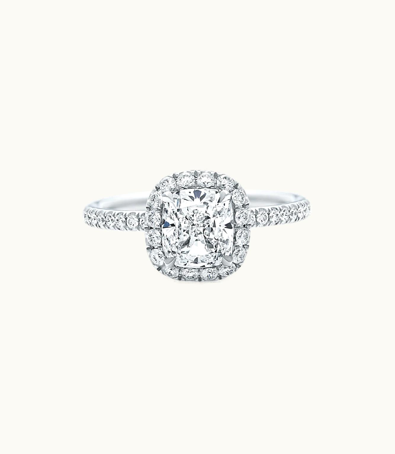 Harry Winston Harry Winston The One Cushion-Cut Diamond Micropavé Engagement Ring