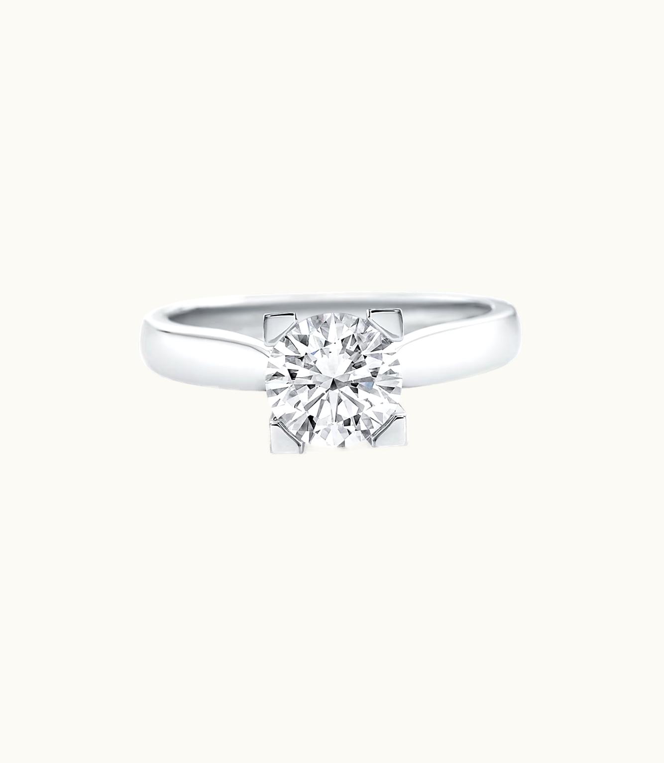 Harry Winston Harry Winston HW Logo Round Brilliant Diamond Micropavé Engagement Ring