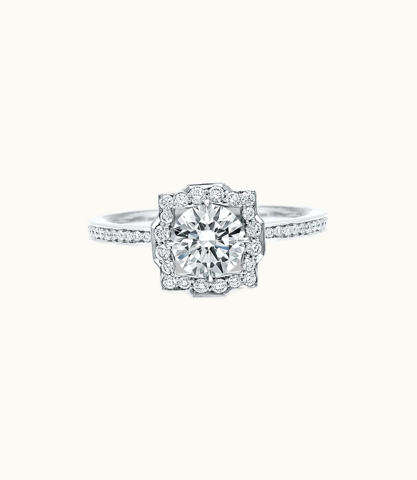 Harry Winston Harry Winston Belle Round Brilliant Diamond Micropavé Engagement Ring