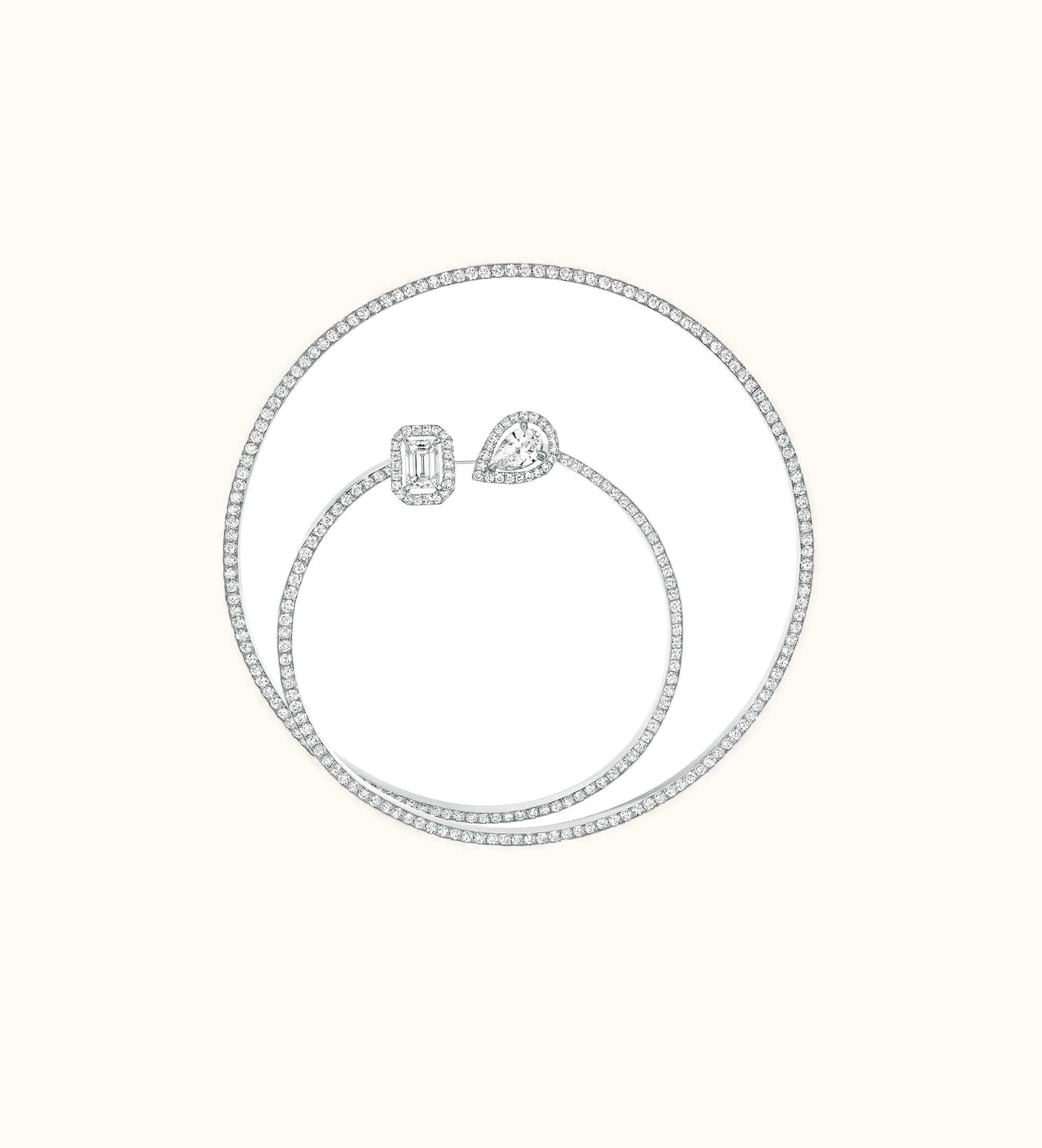 Messika Messika My Twin Pavé Mono Hoop 2X0, 10Ct