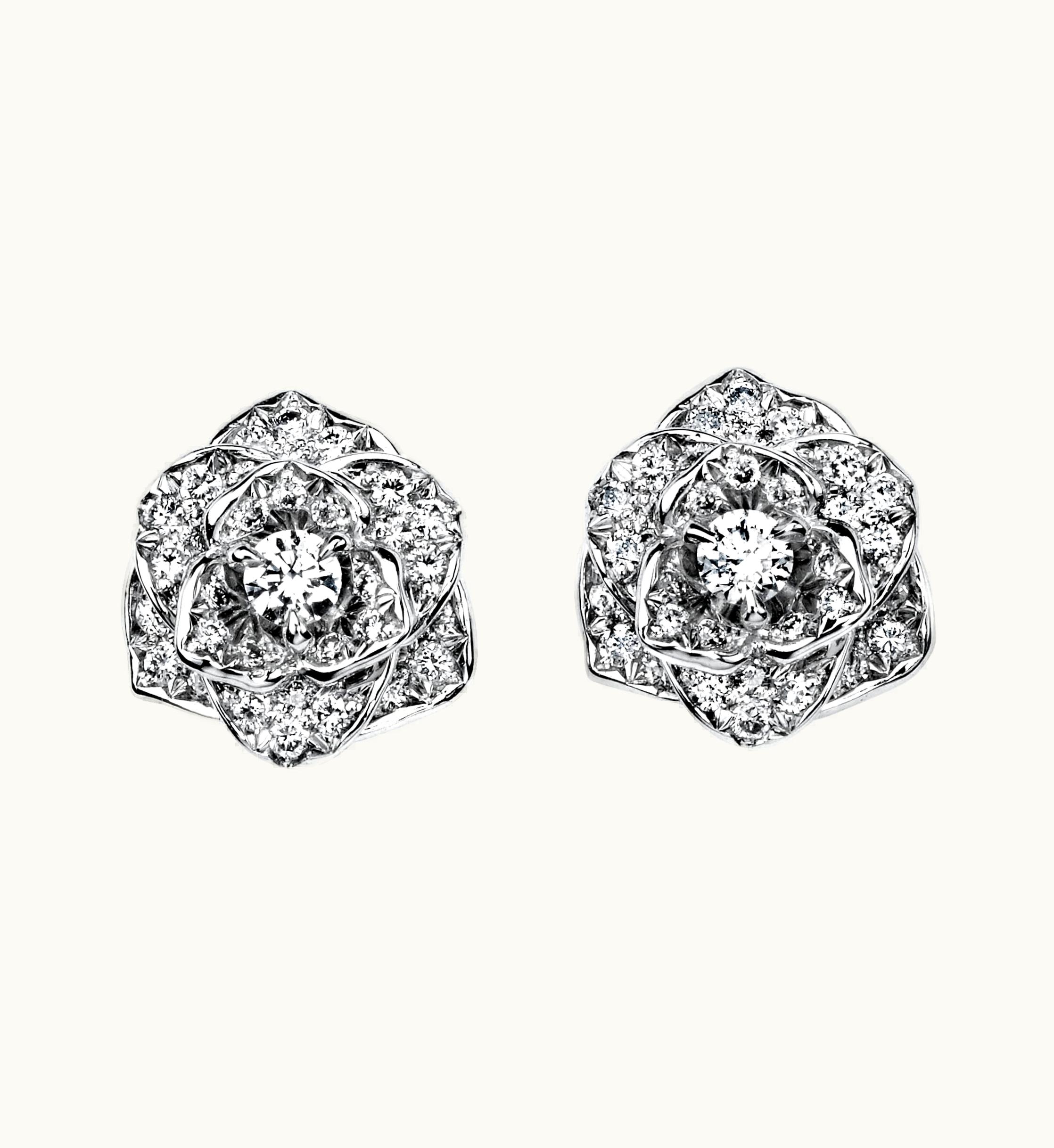 Piaget Piaget Piaget Rose Earrings White Gold, Diamond, 5 g