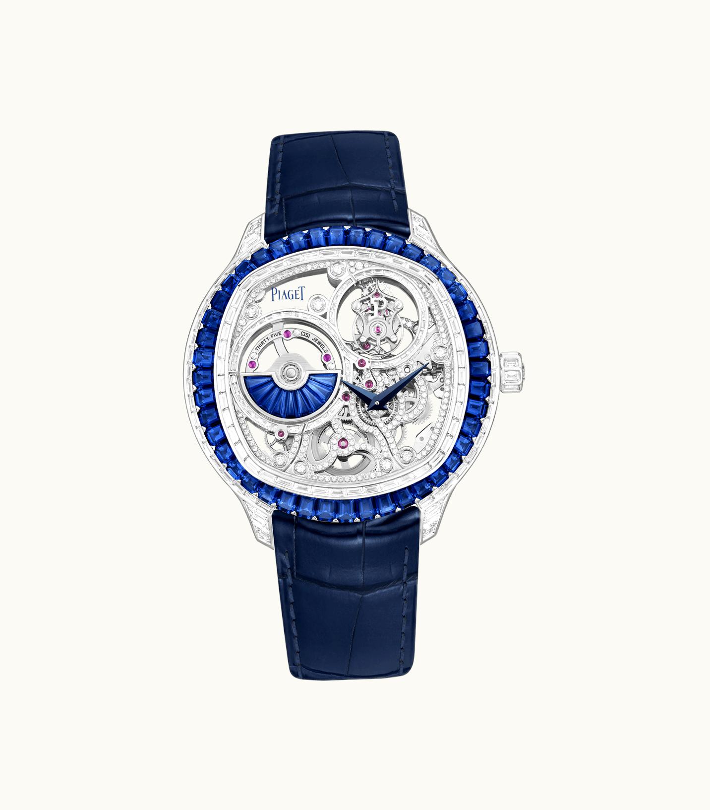 Piaget Piaget Piaget Polo Emperador Skeleton Tourbillon High Jewellery Watch White Gold,Gold Diamond,Sapphires, 107.3 g
