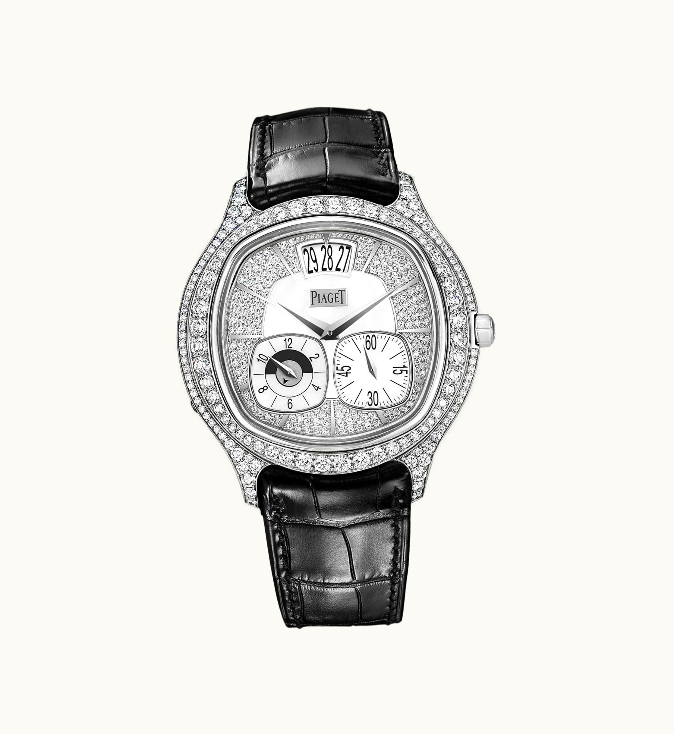 Piaget Piaget Piaget Polo Emperador Dual Time Watch White Gold,Gold Diamond,Pearl,Sapphires, 79.2 g