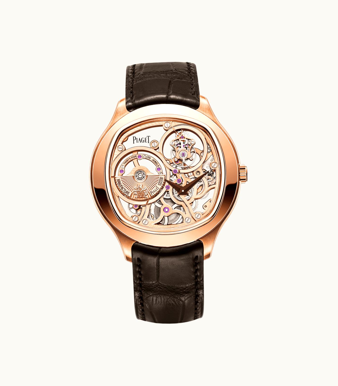 Piaget Piaget Piaget Polo Emperador Skeleton Tourbillon Watch Rose Gold,Platinum,Gold Sapphires, 114.17 g