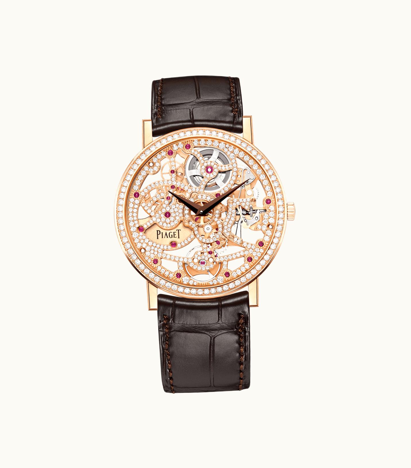 Piaget Piaget Altiplano Precious Skeleton Watch Rose Gold,Gold Diamond,Rubies,Sapphires, 33.0 g