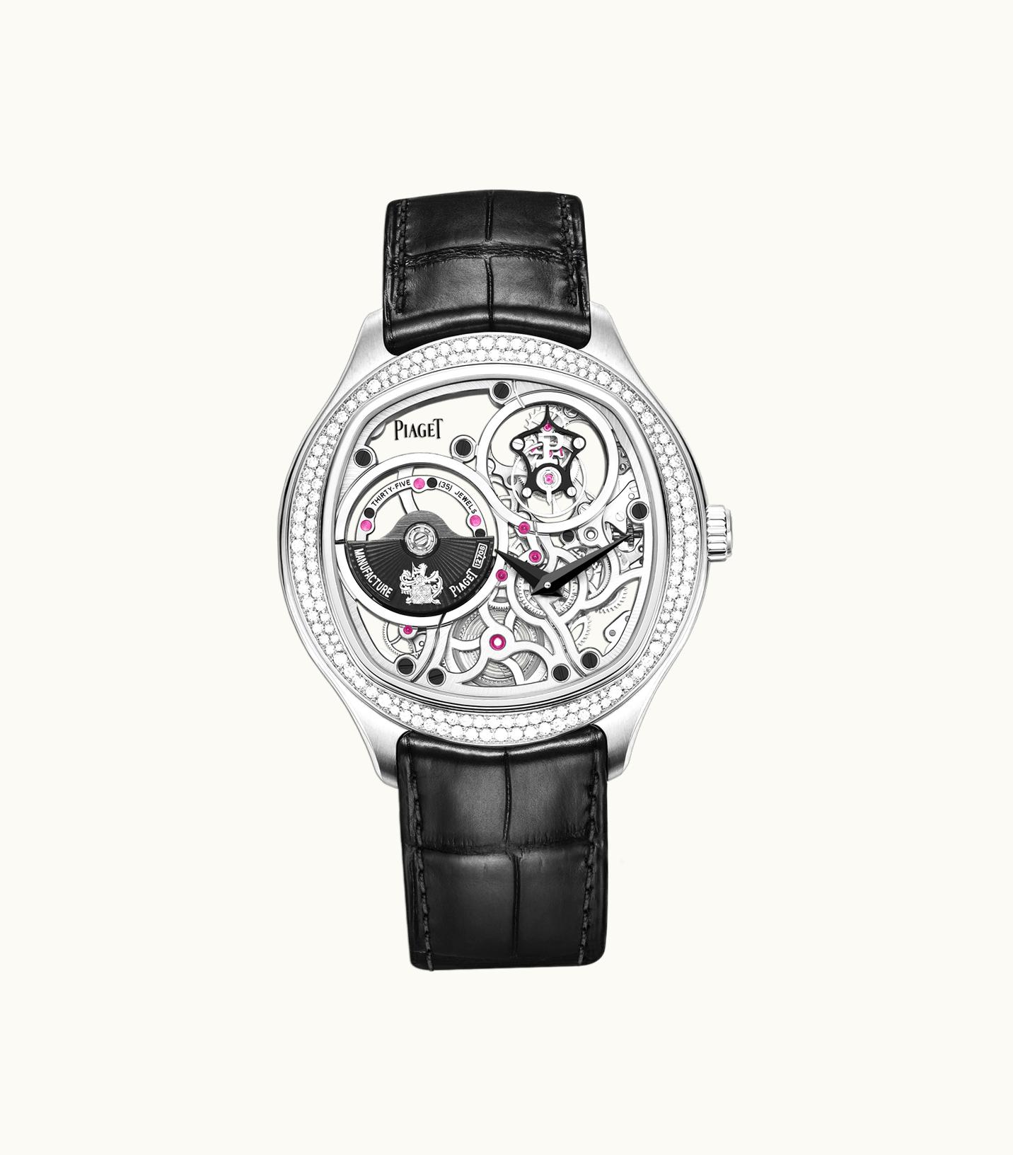 Piaget Piaget Piaget Polo Emperador Skeleton Tourbillon Watch White Gold,Platinum,Gold Diamond,Sapphires, 112.94 g