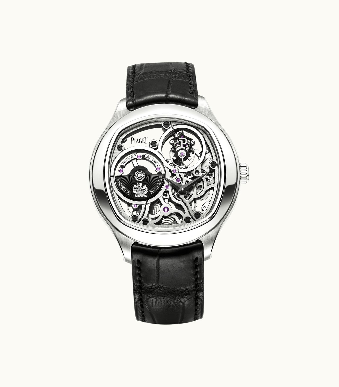 Piaget Piaget Polo Emperador Skeleton Tourbillon Watch White Gold,Platinum,Gold Sapphires, 90.14 g