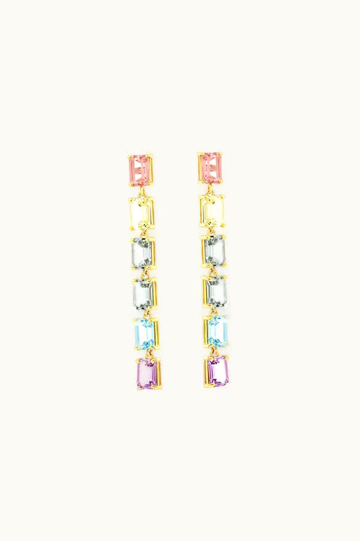 Suzanne Kalan Suzanne Kalan Amalfi Emerald Cut Pastel Midi Drop Earrings UZ0180330