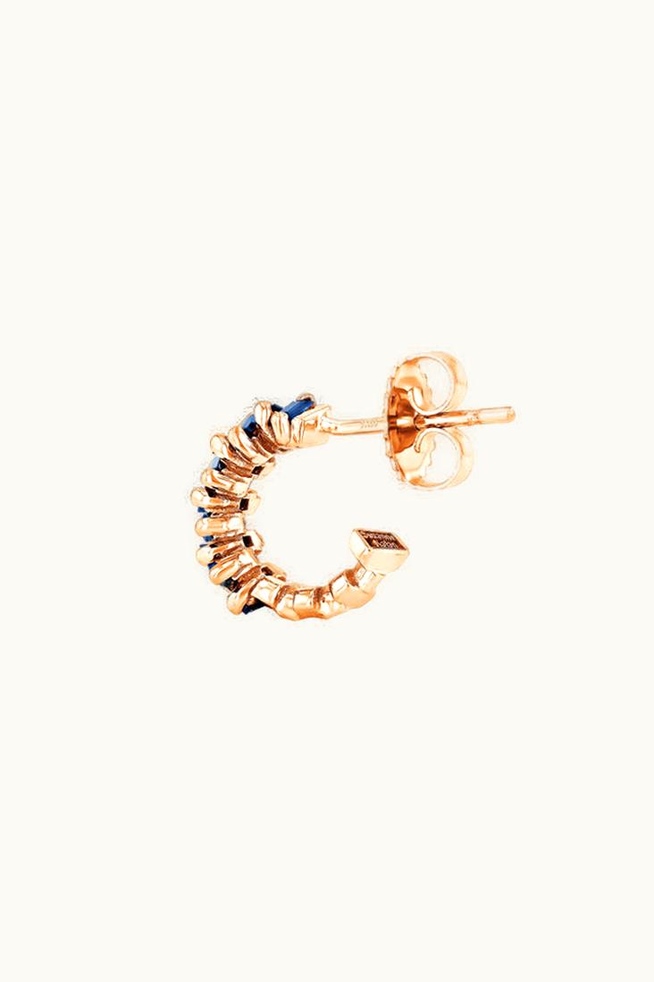 Suzanne Kalan Suzanne Kalan Bold Zigzag Dark Blue Sapphire Mini Hoops UZ0180380