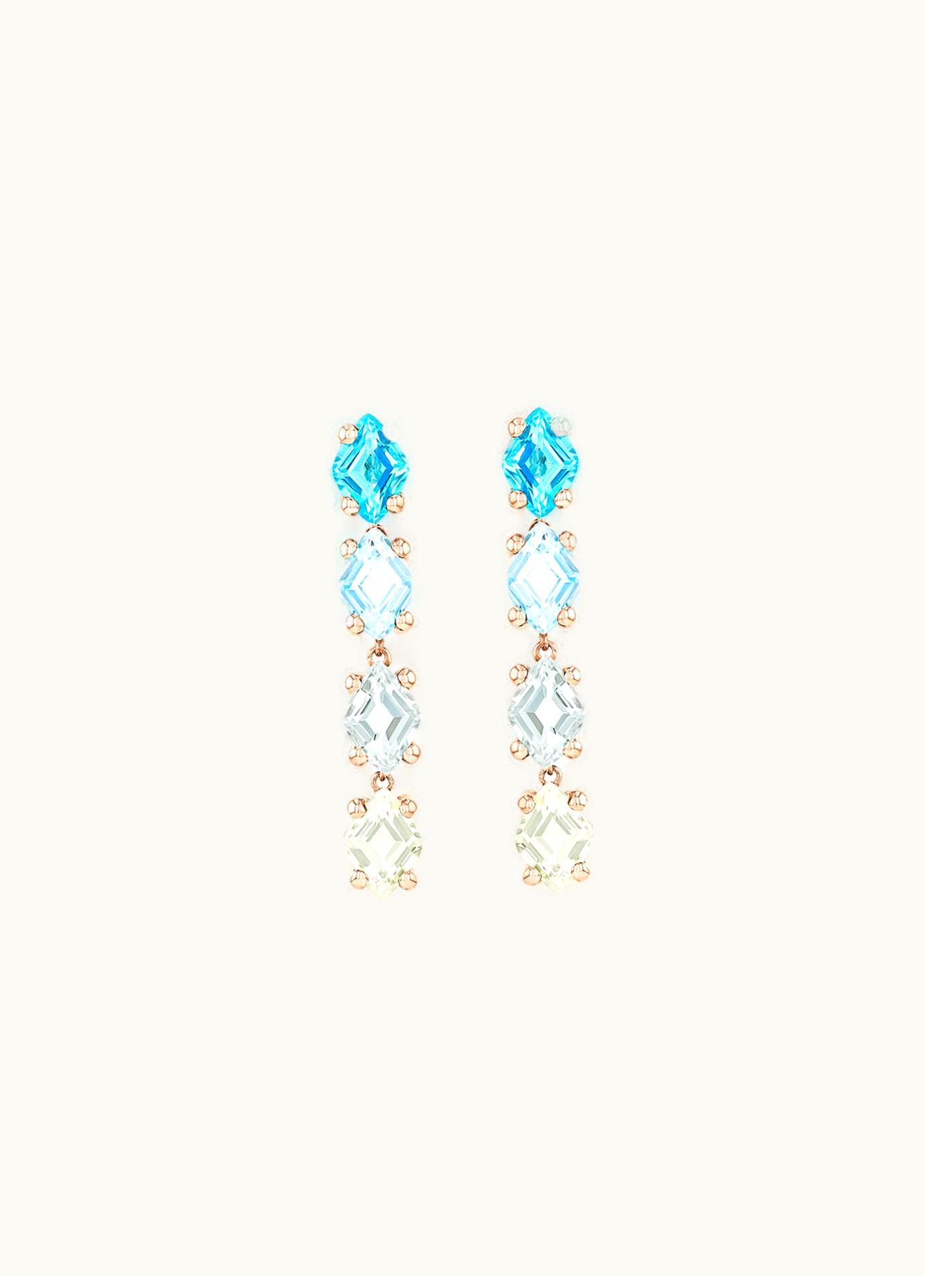 Suzanne Kalan Suzanne Kalan Amalfi Diamond Cut Blue Ombre Mini Drop Earrings UZ0180446