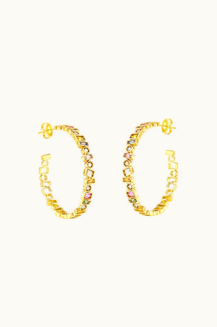 Suzanne Kalan Suzanne Kalan Inlay Milli Pastel Sapphire Hoops UZ0180458