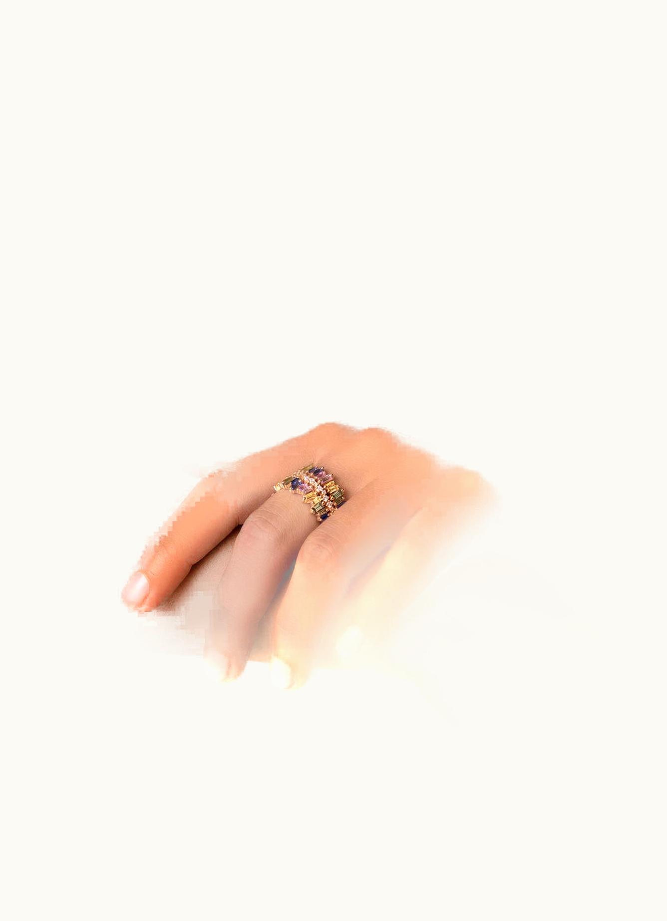 Suzanne Kalan Suzanne Kalan Double Short Stack Pastel Sapphire Half Band UZ0180473