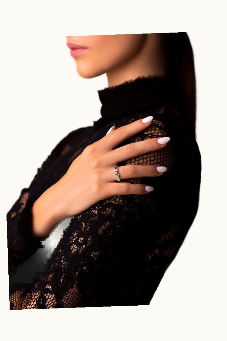 Suzanne Kalan Suzanne Kalan Nadima Blue Ombre Half Band UZ0180500