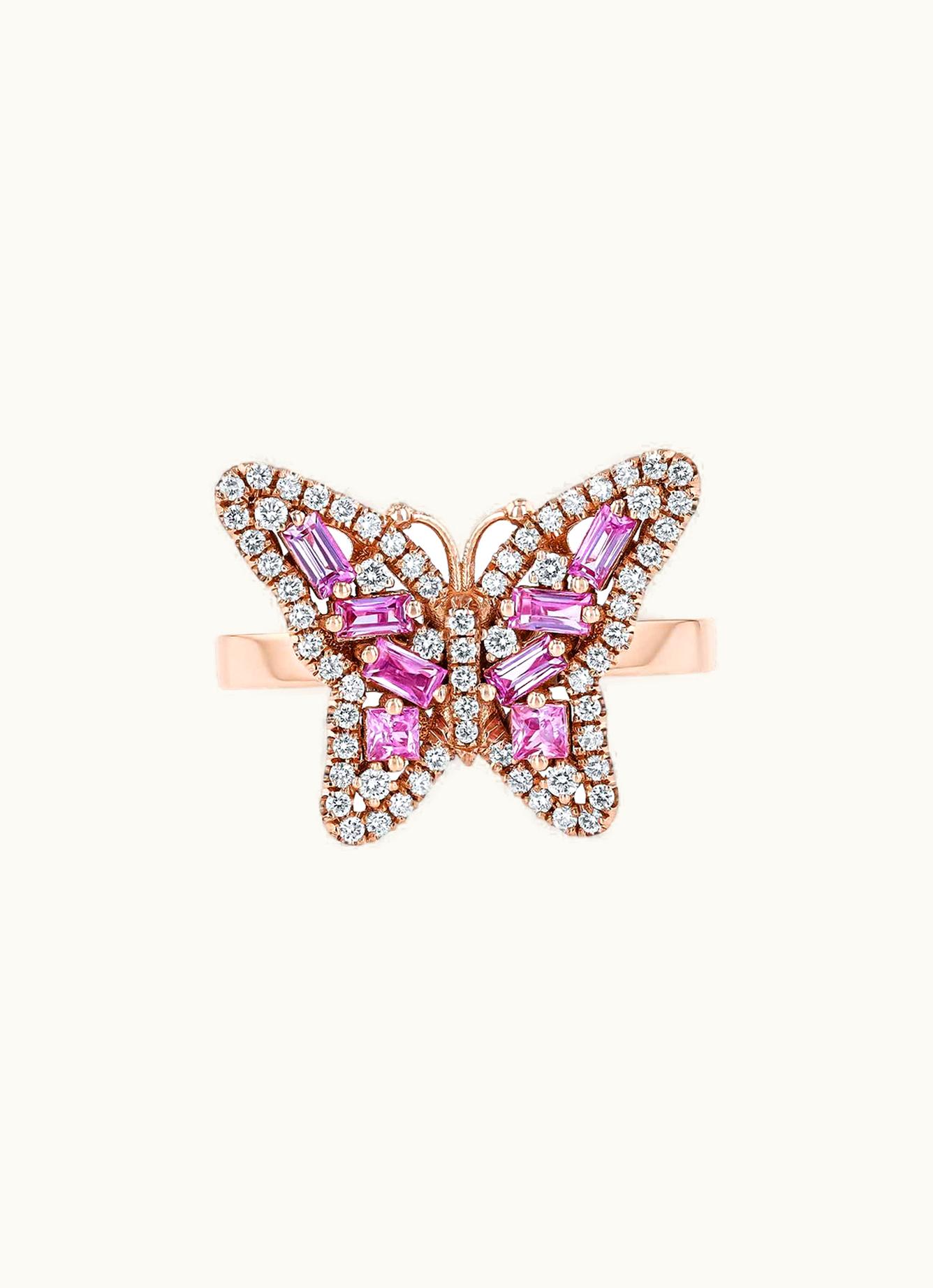 Suzanne Kalan Suzanne Kalan Bold Pink Sapphire Small Butterfly Ring UZ0180576