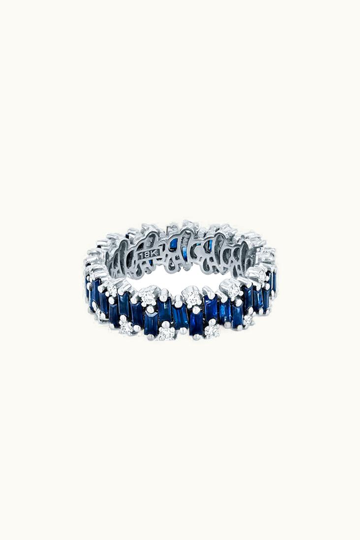 Suzanne Kalan Suzanne Kalan Shimmer Alaia Dark Blue Sapphire Eternity Band UZ0180587