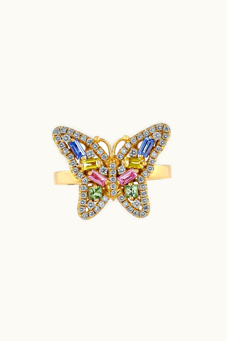 Suzanne Kalan Suzanne Kalan Bold Pastel Sapphire Small Butterfly Ring UZ0180596
