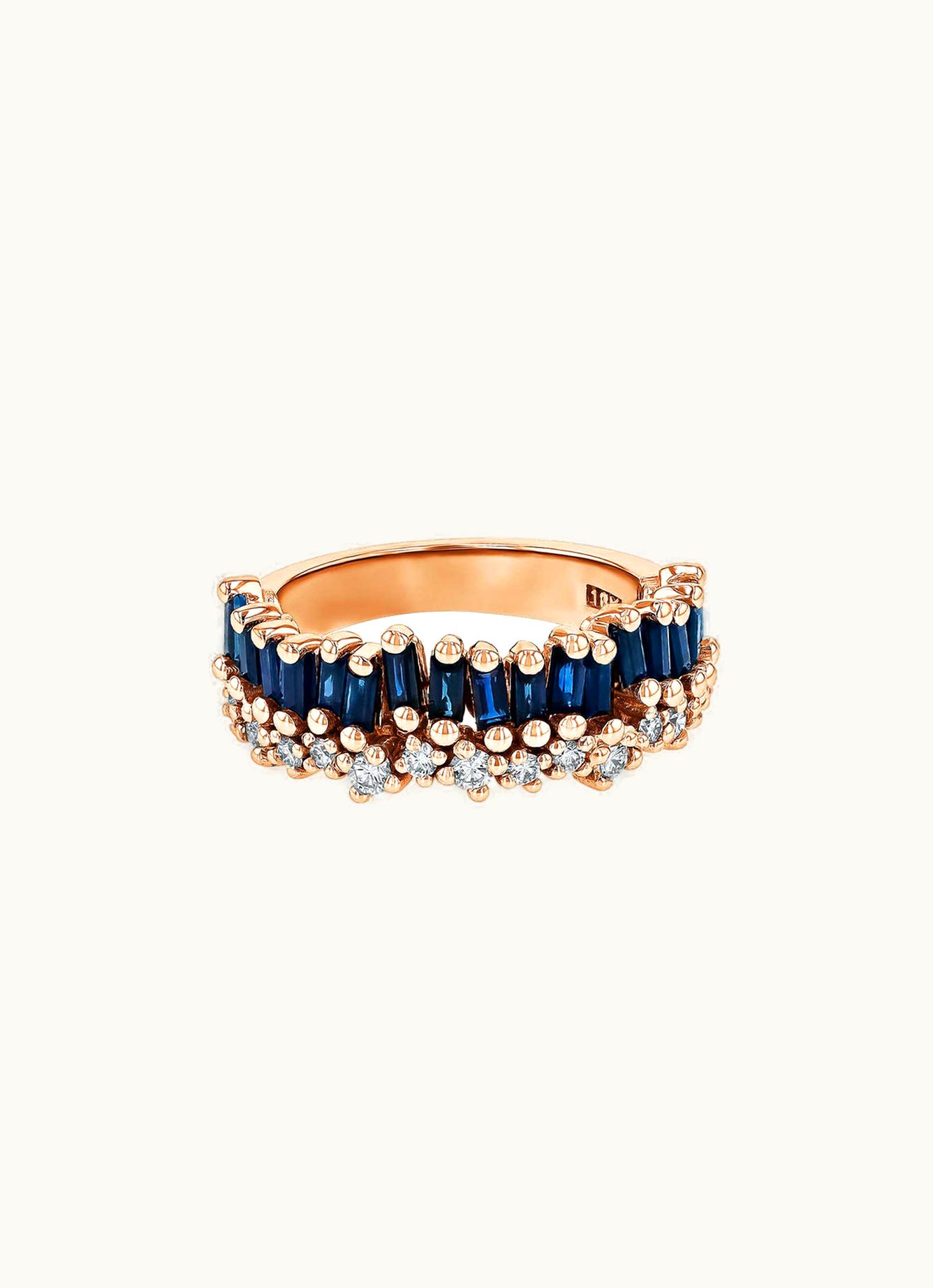 Suzanne Kalan Suzanne Kalan Short Stack Dark Blue Sapphire Eternity Band UZ0180713