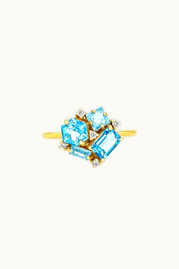 Suzanne Kalan Suzanne Kalan Amalfi Light Blue Mix Blossom Ring UZ0180719