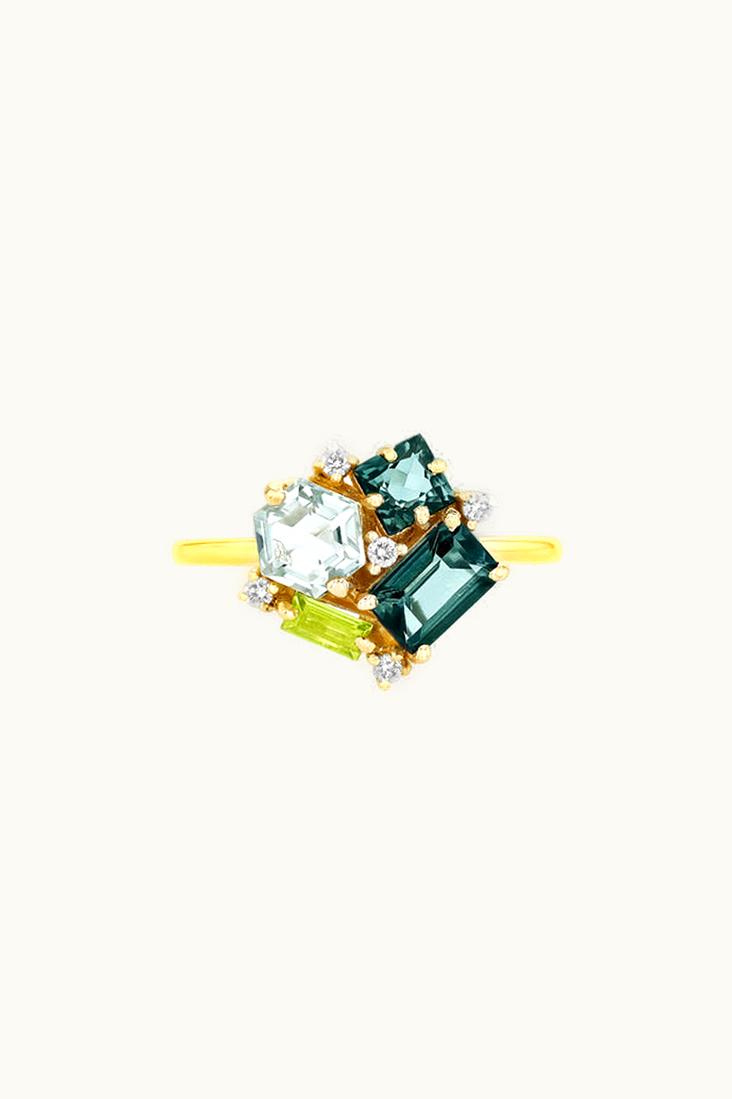 Suzanne Kalan Suzanne Kalan Amalfi Green Mix Blossom Ring UZ0180720
