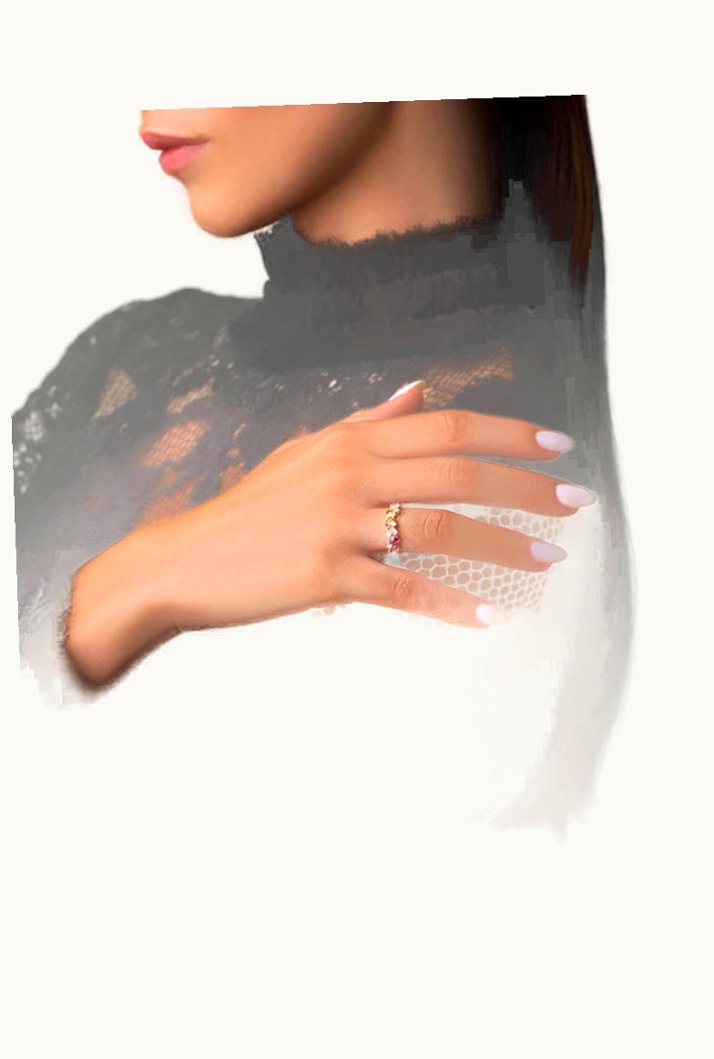 Suzanne Kalan Suzanne Kalan Amalfi Dark Blue Mix Blossom Ring UZ0180722