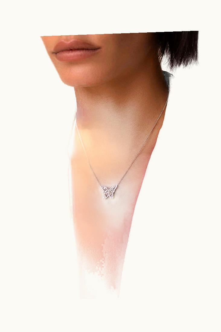 Suzanne Kalan Suzanne Kalan Bold Diamond Small Butterfly Pendant UZ0180819