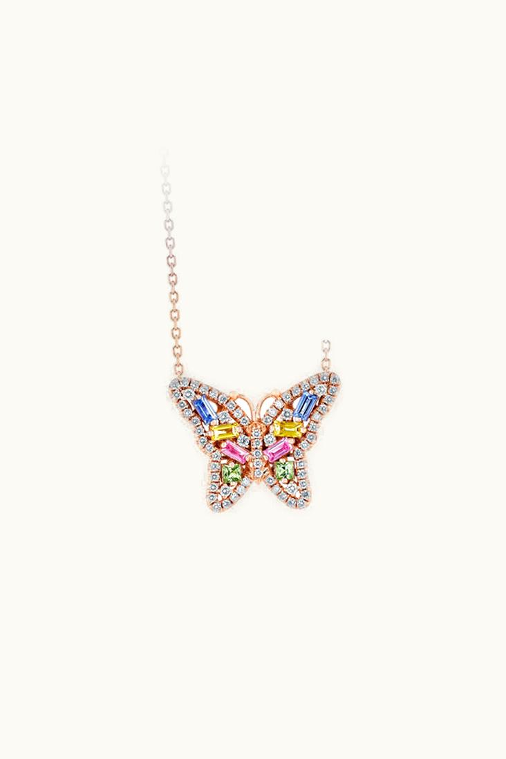 Suzanne Kalan Suzanne Kalan Bold Pastel Sapphire Small Butterfly Pendant UZ0180820