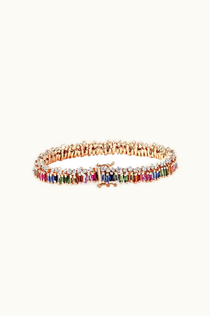 Suzanne Kalan Suzanne Kalan Short Stack Rainbow Sapphire Tennis Bracelet UZ0181000