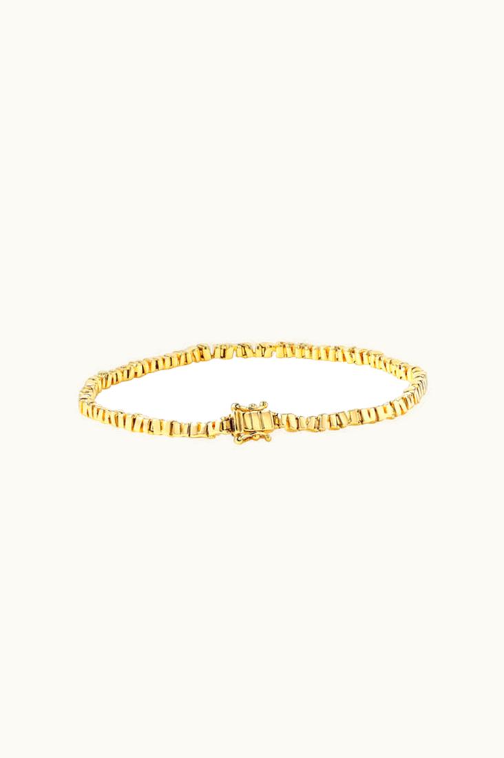 Suzanne Kalan Suzanne Kalan Thin Flexible 18-Karat Gold Tennis Bracelet