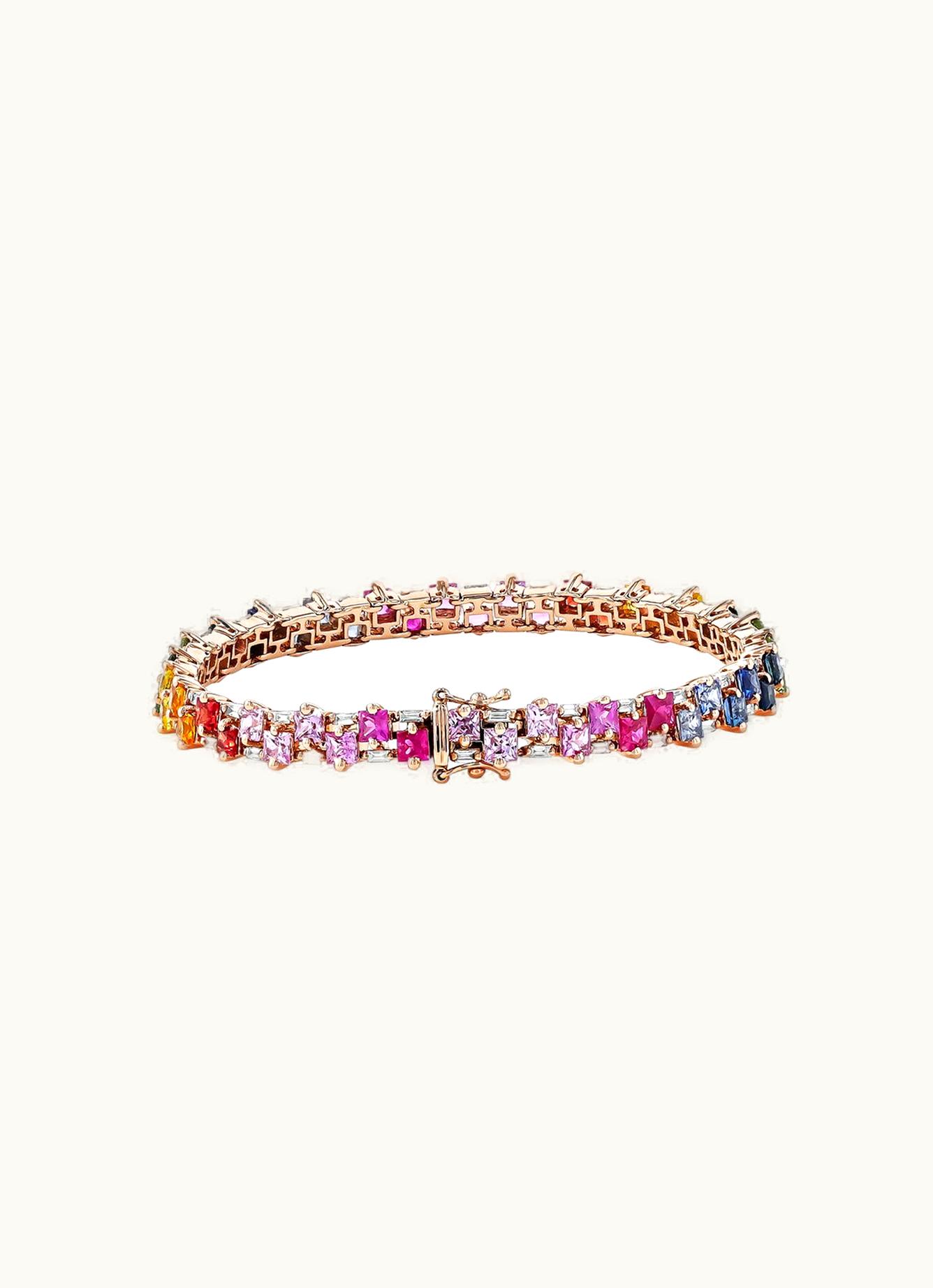 Suzanne Kalan Suzanne Kalan Princess Midi Rainbow Sapphire Tennis Bracelet UZ0181022