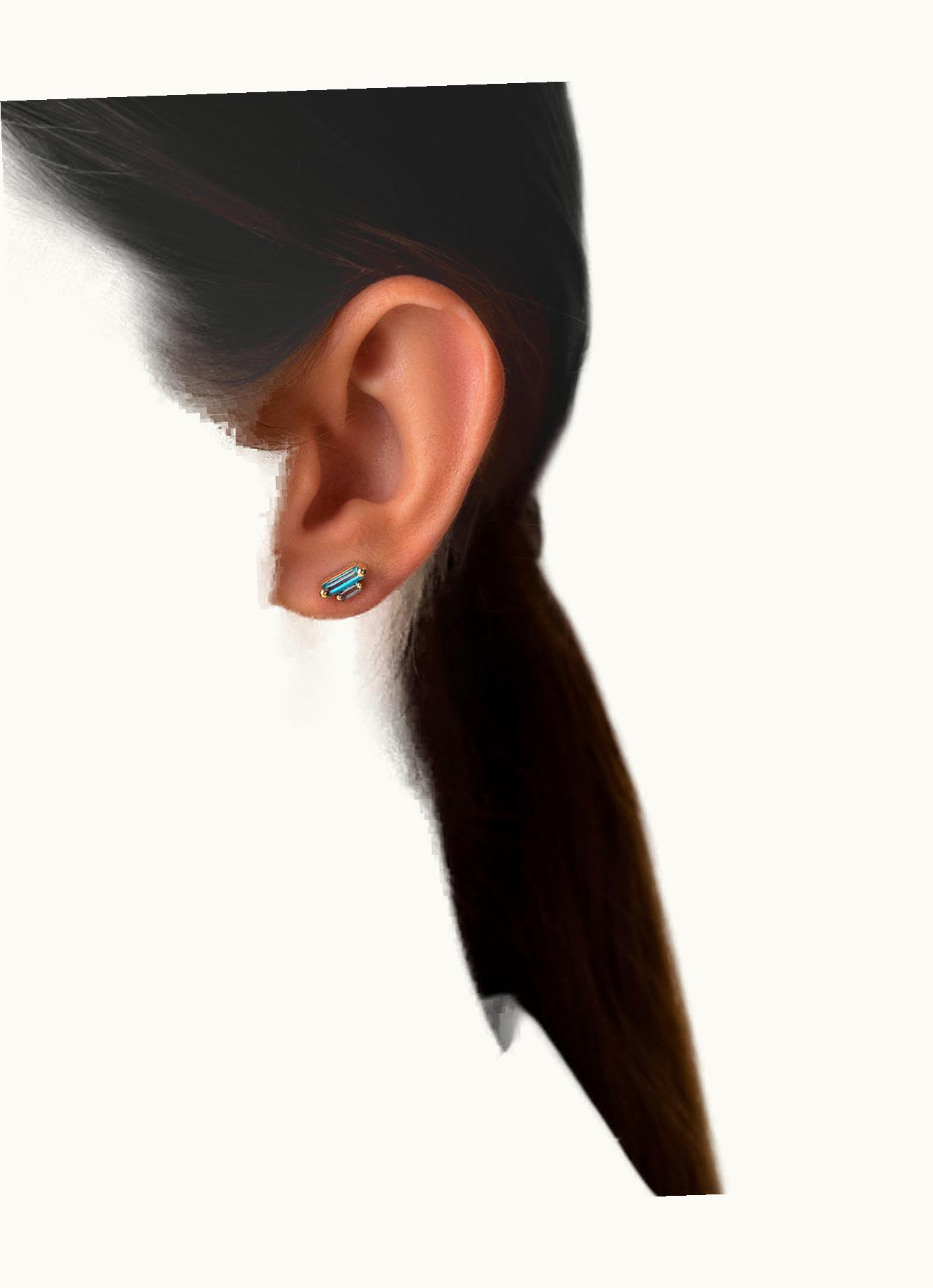 Suzanne Kalan Suzanne Kalan Amalfi Double Stack Blue Mix Studs UZ0181286