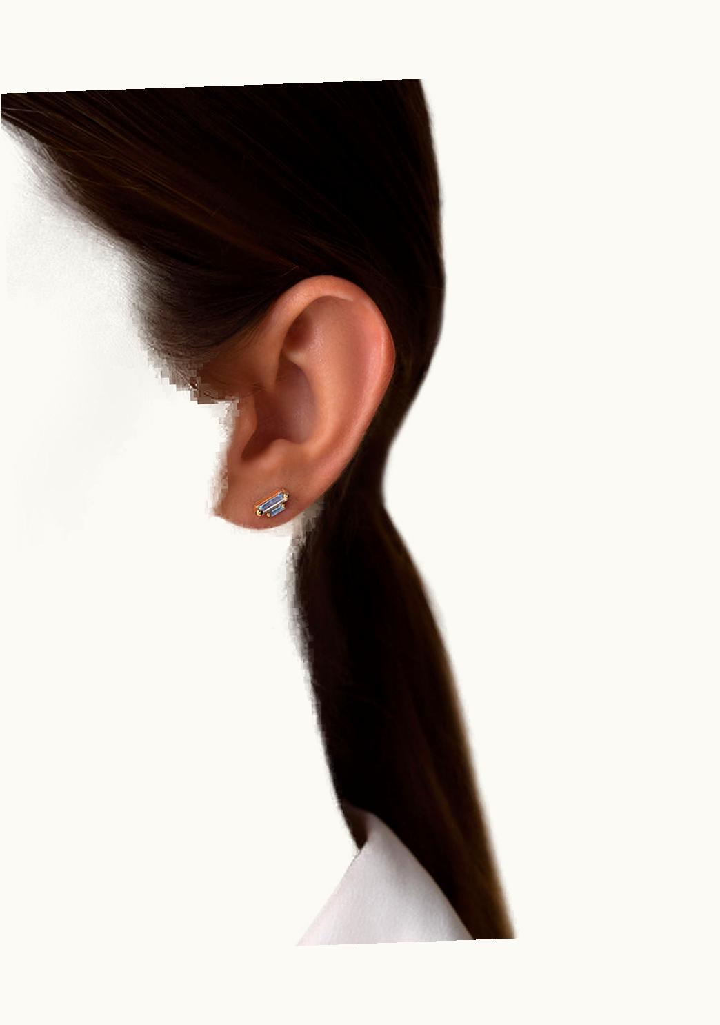 Suzanne Kalan Suzanne Kalan Amalfi Double Stack Blue Topaz Studs UZ0181290