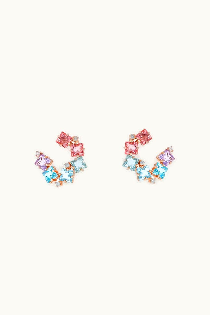 Suzanne Kalan Suzanne Kalan Amalfi Clover Pastel Sideways Hoops UZ0181305