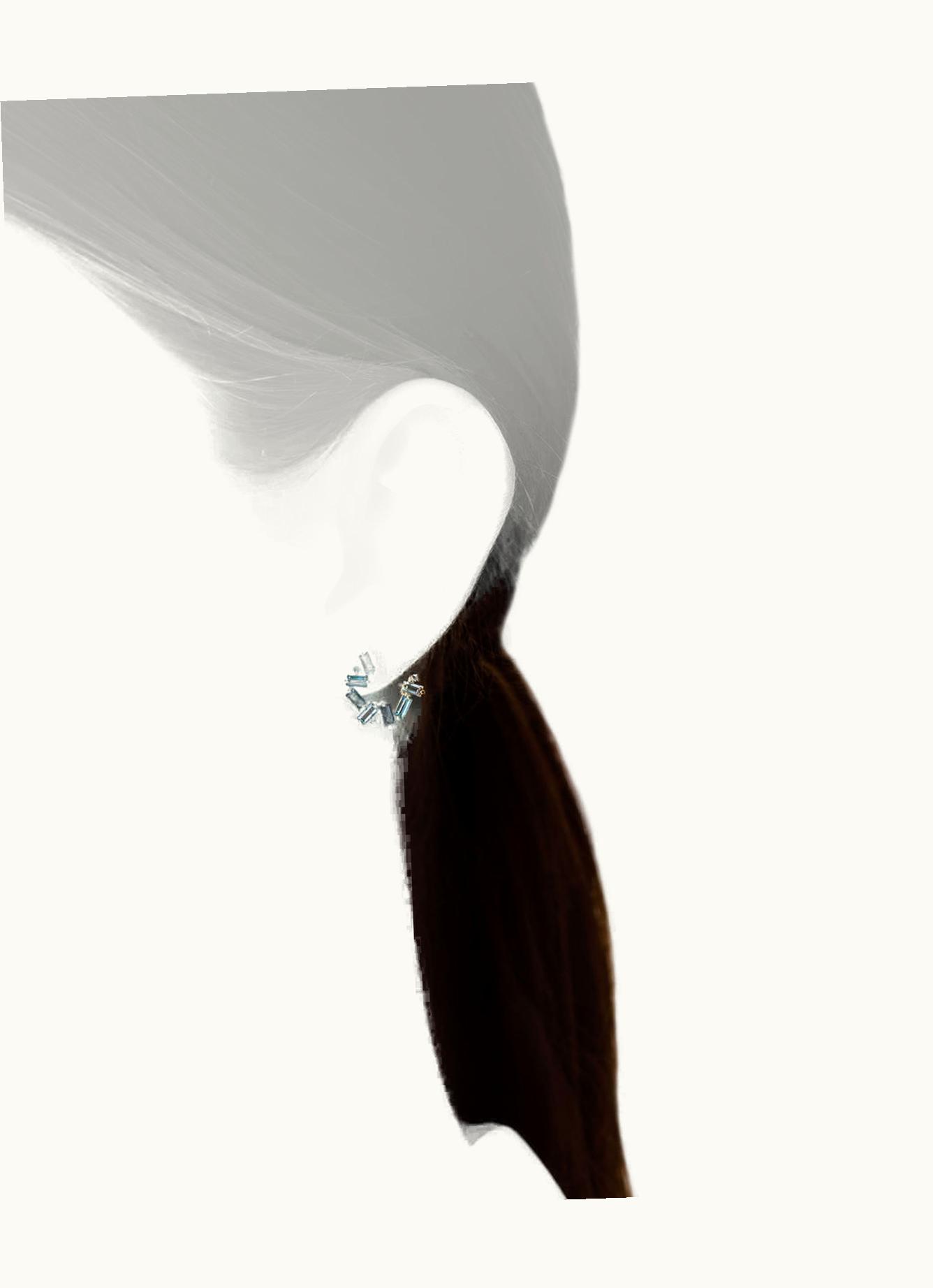 Suzanne Kalan Suzanne Kalan Amalfi Burst Light Blue Mix Sideways Mini Hoops UZ0181309