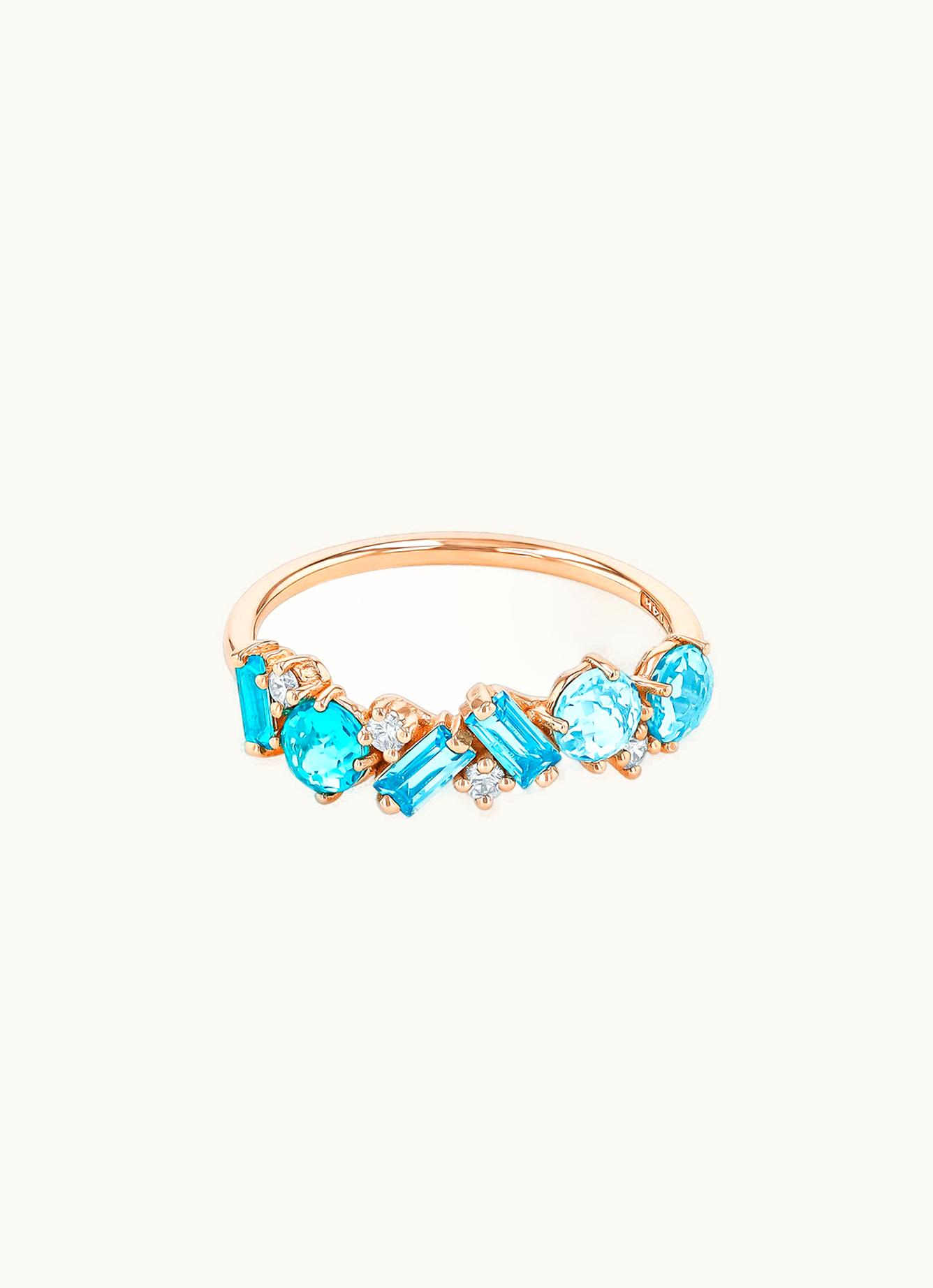 Suzanne Kalan Suzanne Kalan Amalfi Blend Light Blue Mix Half Band UZ0181394