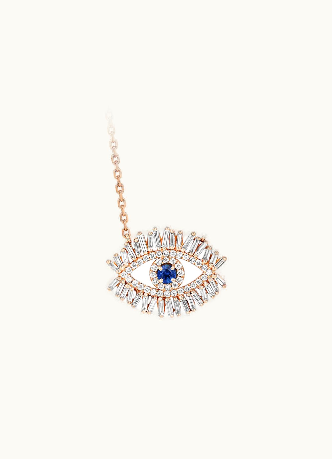 Suzanne Kalan Suzanne Kalan Medium Evil Eye Dark Blue Sapphire Half Diamond Pendant UZ0181481