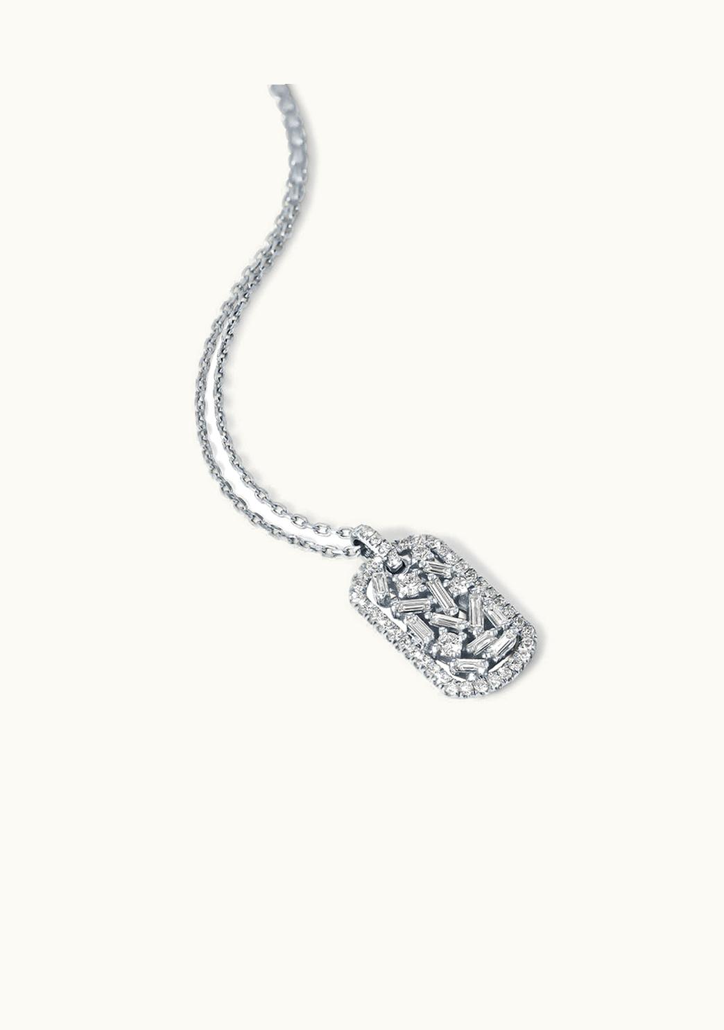 Suzanne Kalan Suzanne Kalan Classic Diamond Small Dog Tag Necklace UZ0181533