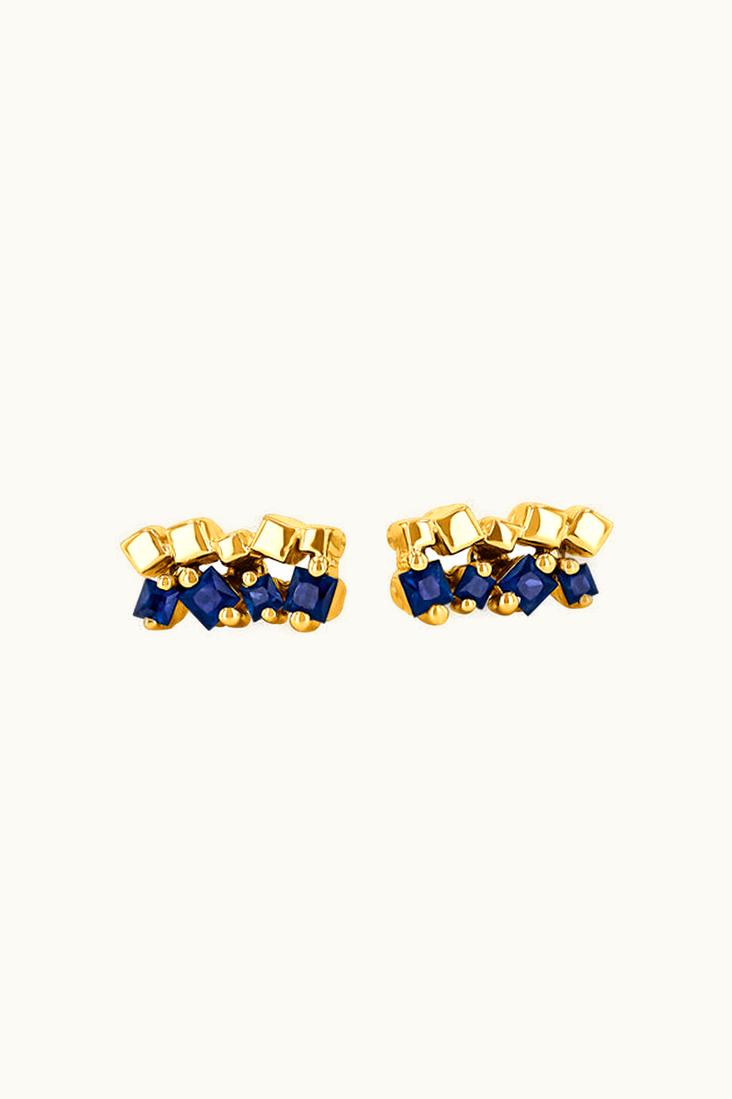 Suzanne Kalan Suzanne Kalan Golden Mini Dark Blue Sapphire Studs UZ0181596