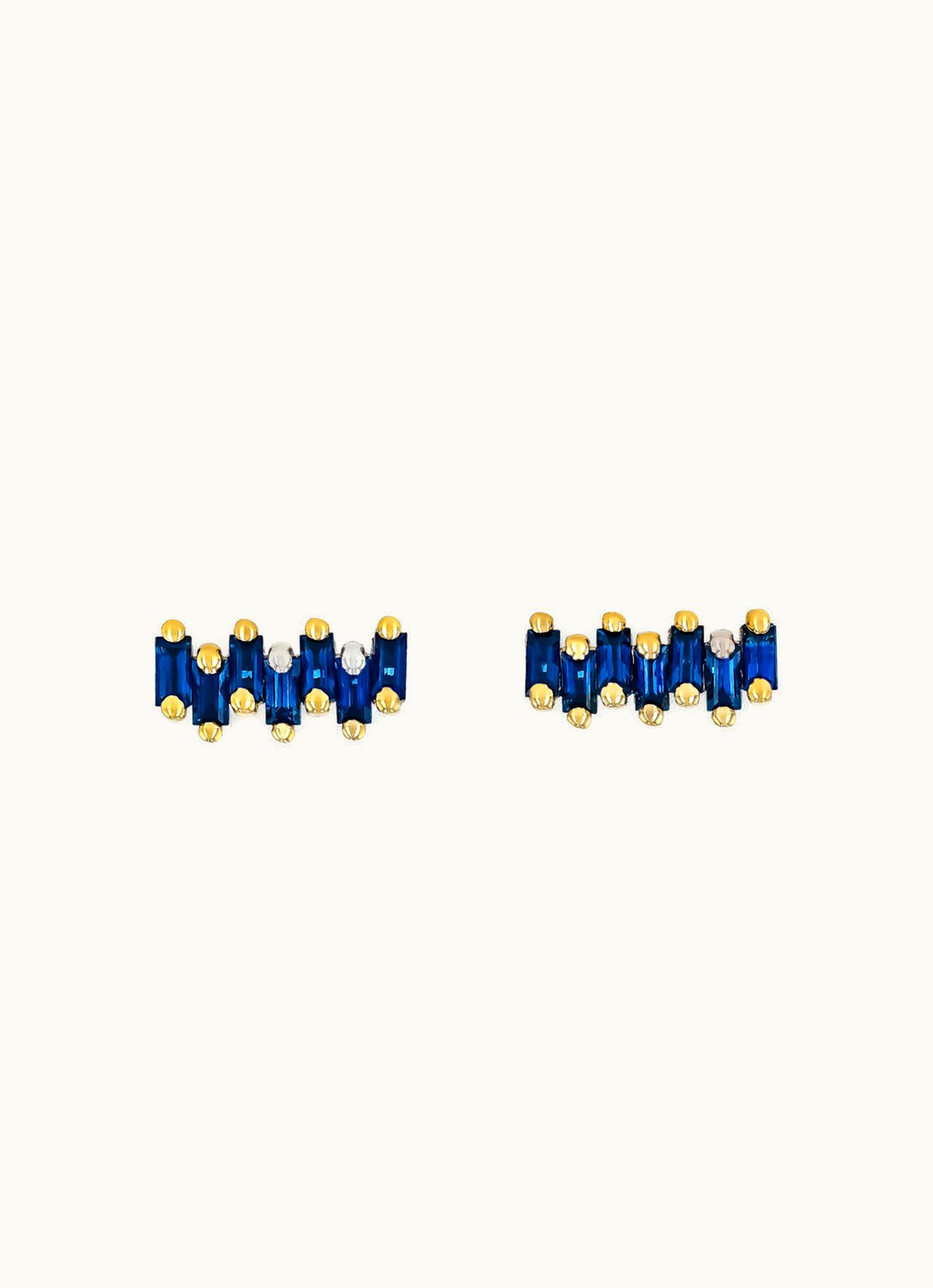 Suzanne Kalan Suzanne Kalan Bold Zigzag Dark Blue Sapphire Studs UZ0181641