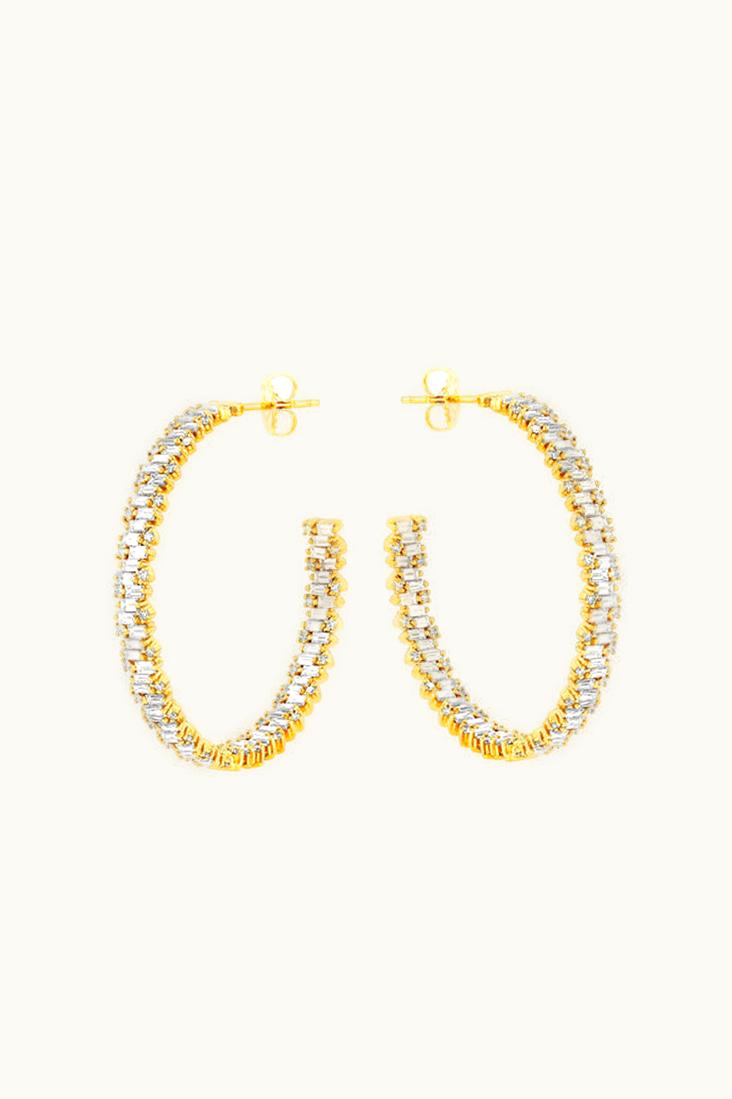 Suzanne Kalan Suzanne Kalan Classic Diamond Shimmer Hoops UZ0181651