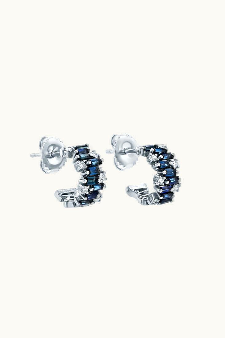 Suzanne Kalan Suzanne Kalan Shimmer Dark Blue Sapphire Mini Hoops UZ0181656