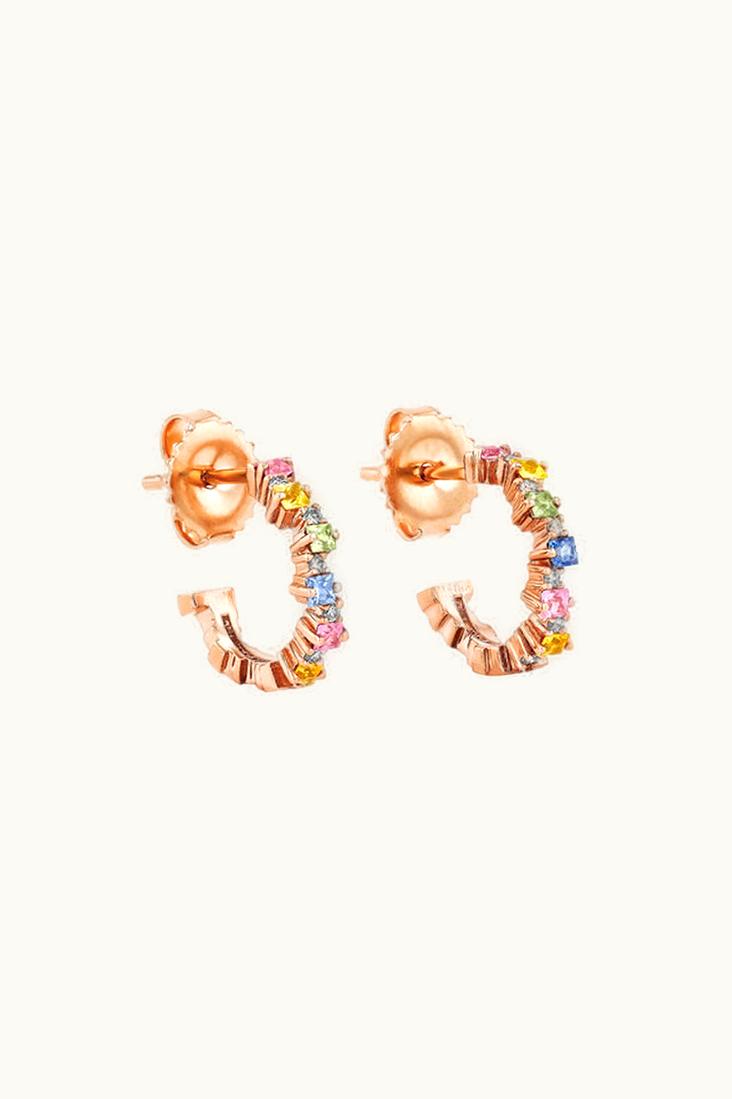 Suzanne Kalan Suzanne Kalan Princess Staggered Pastel Sapphire Mini Hoops UZ0181672