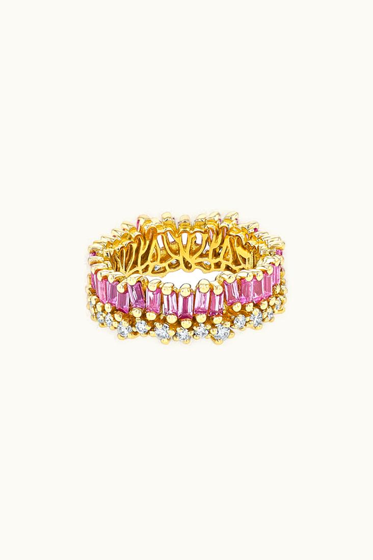 Suzanne Kalan Suzanne Kalan Short Stack Pink Sapphire Eternity Band UZ0181713