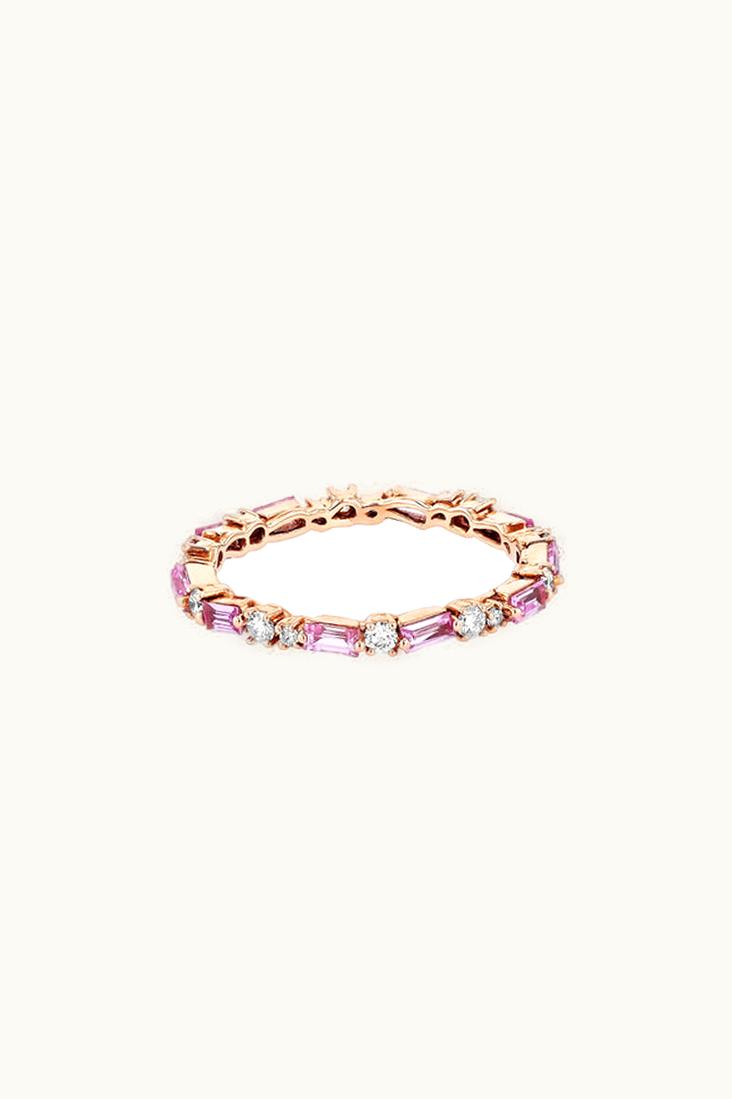 Suzanne Kalan Suzanne Kalan Thin Mix Pink Sapphire Eternity Band UZ0181734