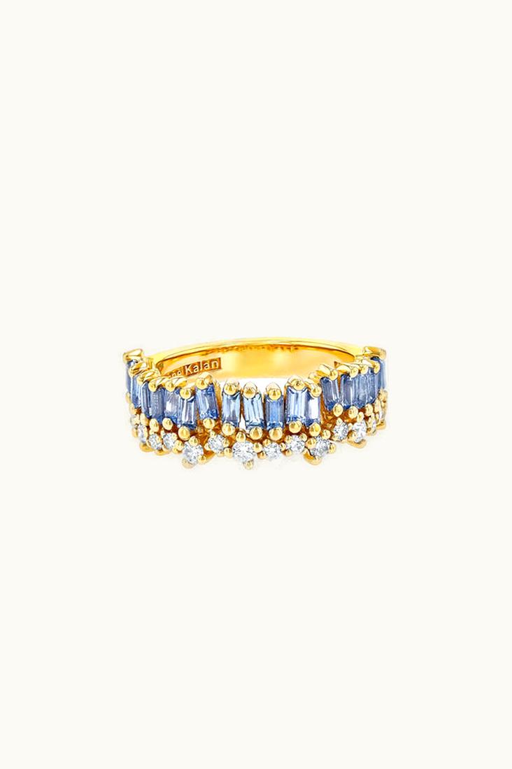 Suzanne Kalan Suzanne Kalan Short Stack Light Blue Sapphire Half Band UZ0181772