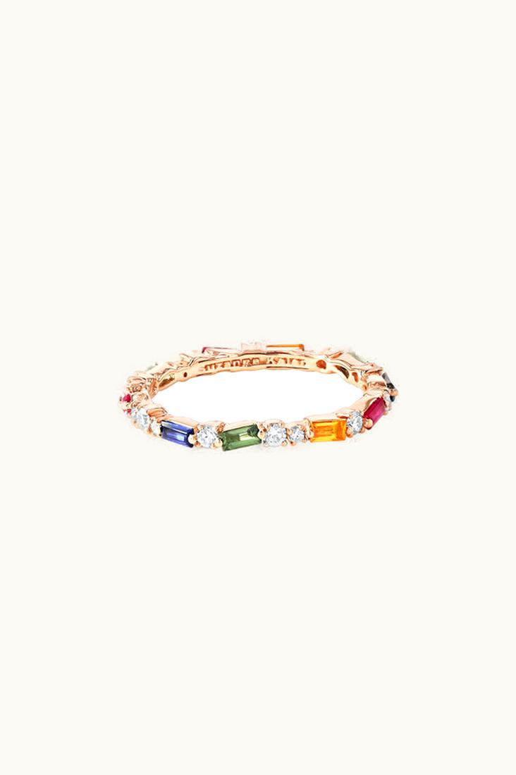 Suzanne Kalan Suzanne Kalan Thin Mix Rainbow Sapphire Eternity Band UZ0181792