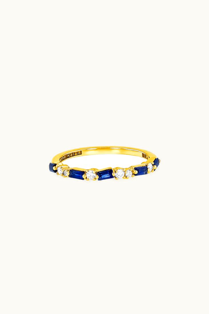 Suzanne Kalan Suzanne Kalan Thin Mix Dark Blue Sapphire Half Band UZ0181822