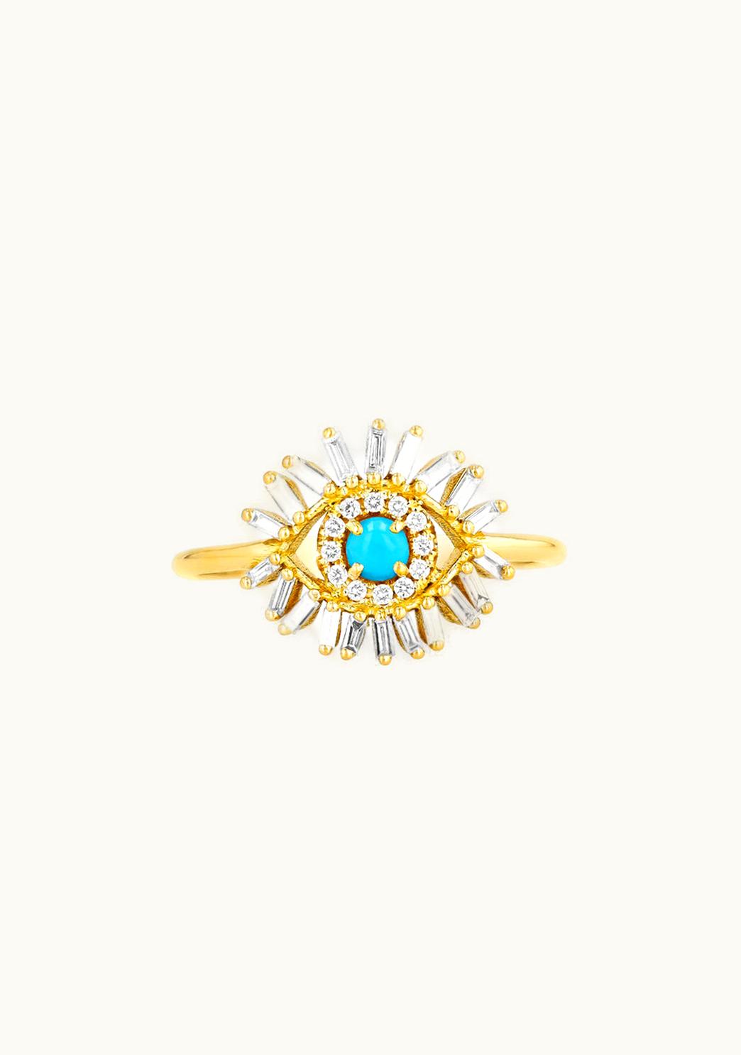 Suzanne Kalan Suzanne Kalan Mini Evil Eye Turquoise Ring UZ0181847